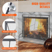 VEVOR Fireplace Screen Single Panel, Sturdy Iron Mesh Fireplace Screen, 35.6