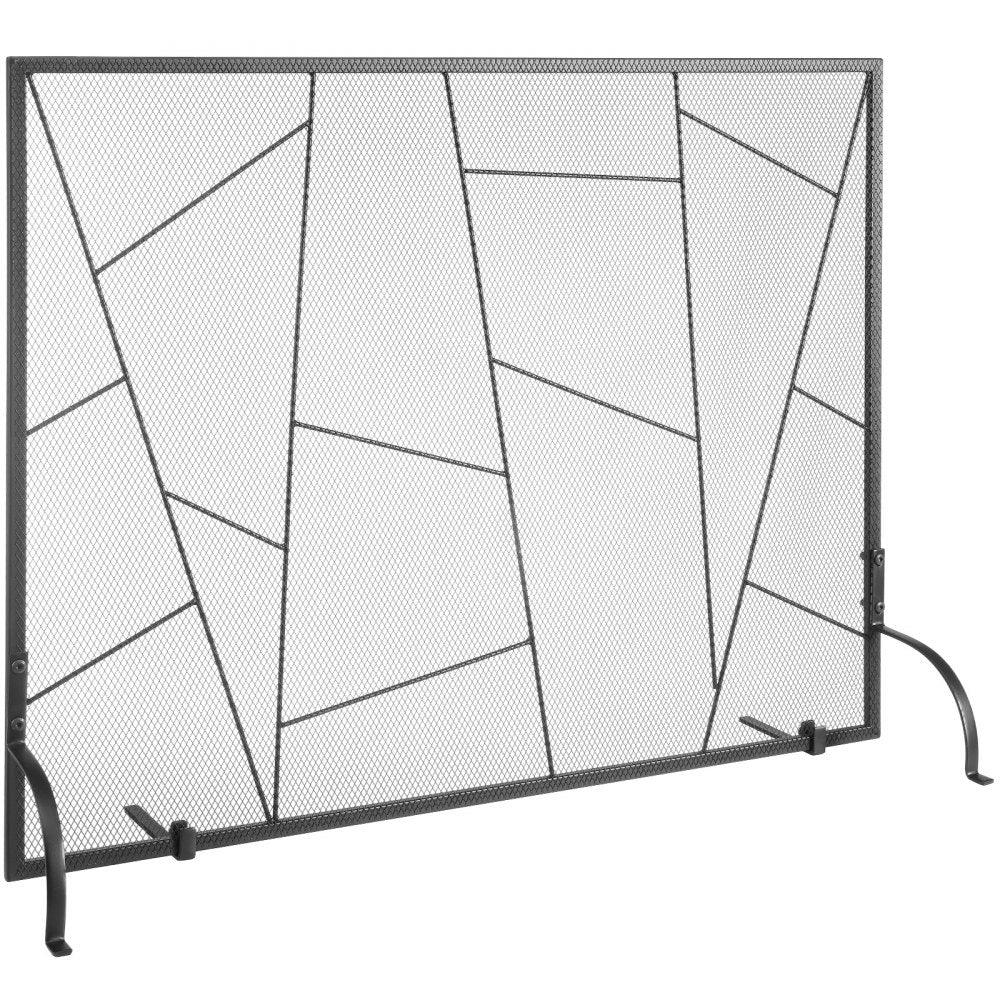 VEVOR Fireplace Screen Single Panel, Sturdy Iron Mesh Fireplace Screen, 35.6
