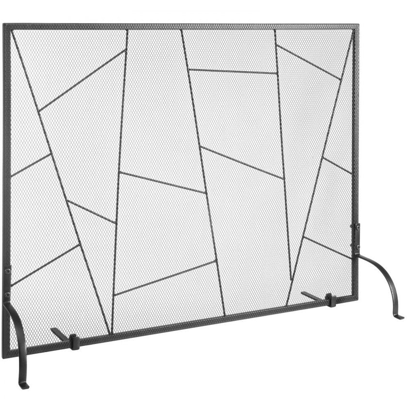 VEVOR Fireplace Screen Single Panel, Sturdy Iron Mesh Fireplace Screen, 35.6