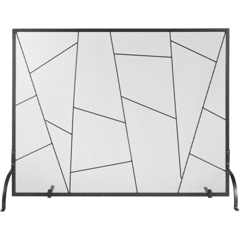 VEVOR Fireplace Screen Single Panel, Sturdy Iron Mesh Fireplace Screen, 35.6