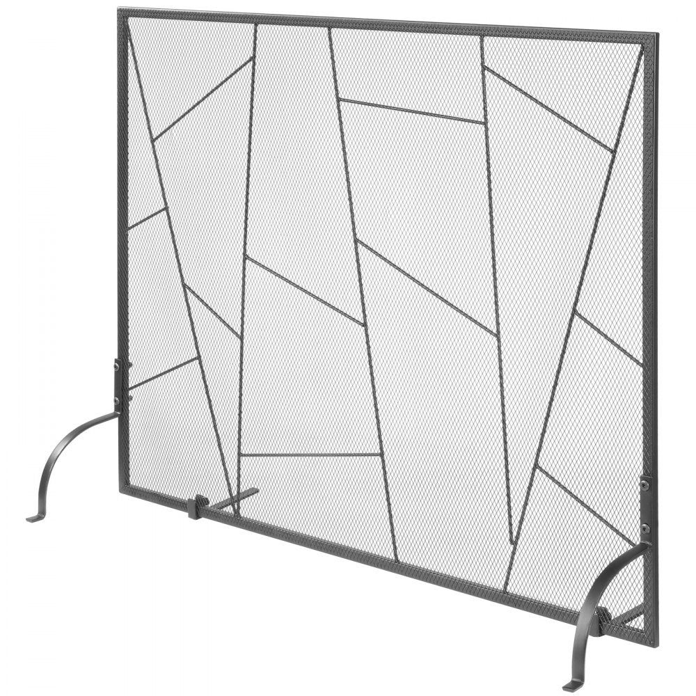 VEVOR Fireplace Screen Single Panel, Sturdy Iron Mesh Fireplace Screen, 35.6