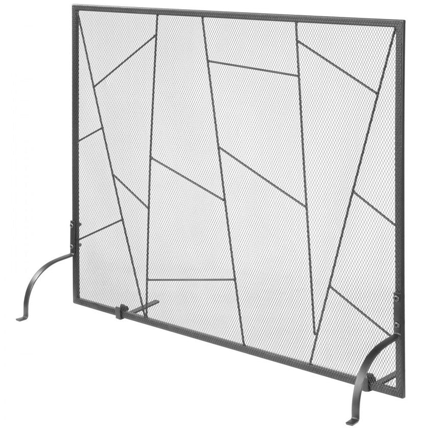 VEVOR Fireplace Screen Single Panel, Sturdy Iron Mesh Fireplace Screen, 35.6