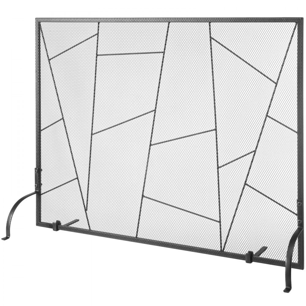 VEVOR Fireplace Screen Single Panel, Sturdy Iron Mesh Fireplace Screen, 35.6