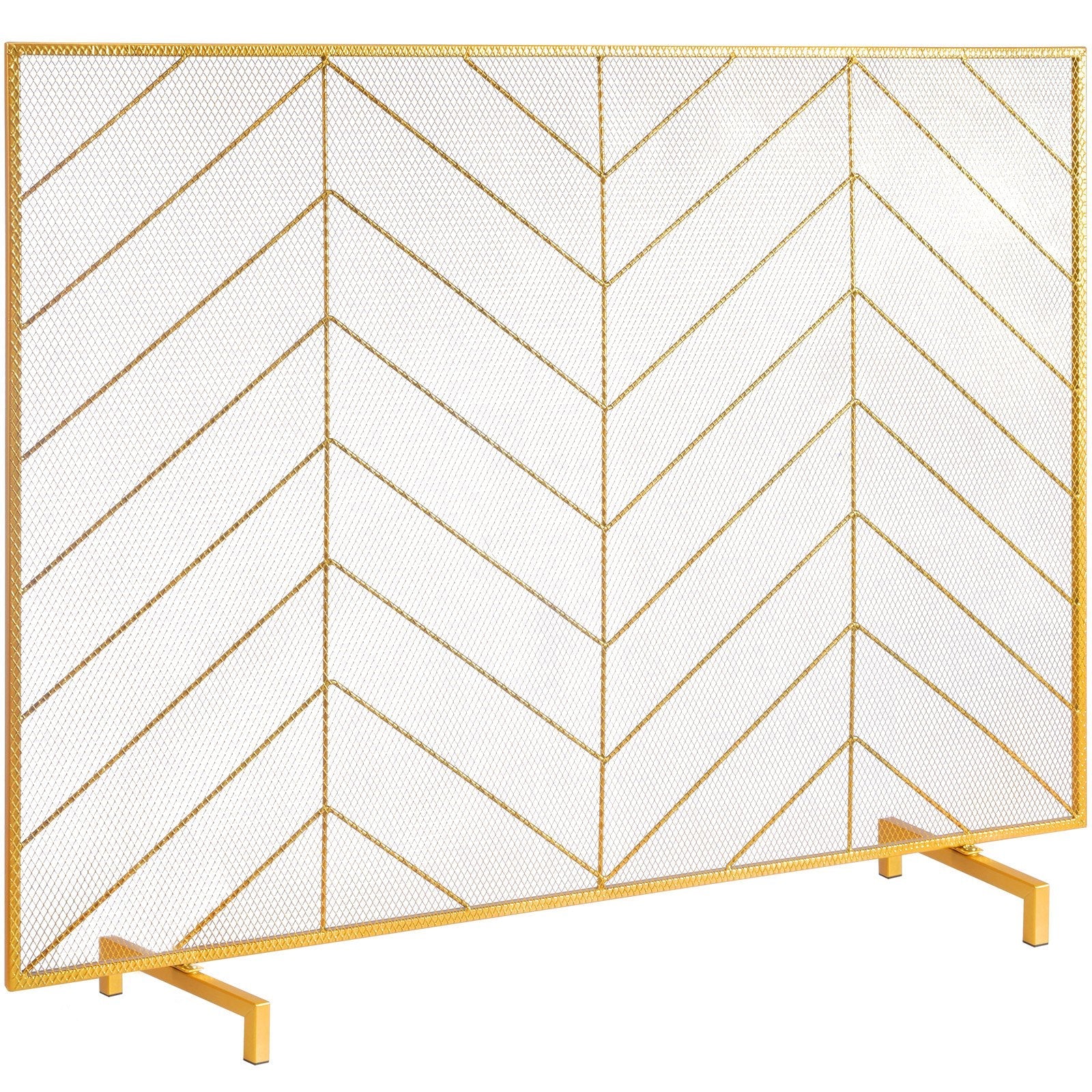 VEVOR Fireplace Screen Single Panel, Sturdy Iron Mesh Fireplace Screen, 38.6