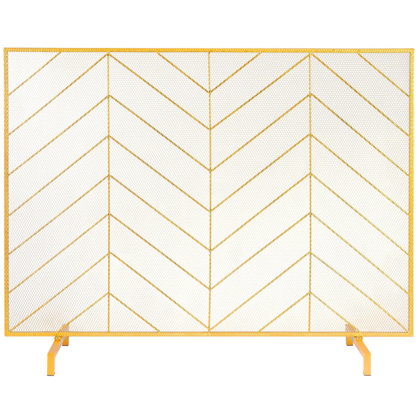 VEVOR Fireplace Screen Single Panel, Sturdy Iron Mesh Fireplace Screen, 38.6
