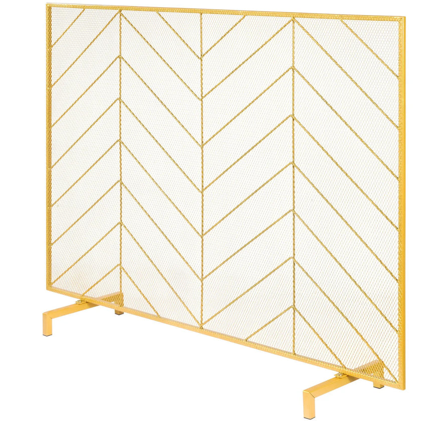 VEVOR Fireplace Screen Single Panel, Sturdy Iron Mesh Fireplace Screen, 38.6