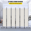 VEVOR 6 Panel Room Divider, 6 FT Tall, Freestanding & Folding Privacy Screen w/ Swivel Casters & Aluminum Alloy Frame, Oxford Bag Included, Room Partition for Office Home, 121