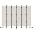 VEVOR 6 Panel Room Divider, 6 FT Tall, Freestanding & Folding Privacy Screen w/ Swivel Casters & Aluminum Alloy Frame, Oxford Bag Included, Room Partition for Office Home, 121