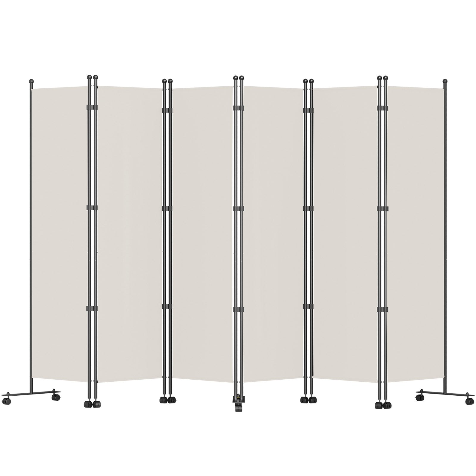 VEVOR 6 Panel Room Divider, 6 FT Tall, Freestanding & Folding Privacy Screen w/ Swivel Casters & Aluminum Alloy Frame, Oxford Bag Included, Room Partition for Office Home, 121