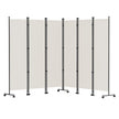 VEVOR 6 Panel Room Divider, 6 FT Tall, Freestanding & Folding Privacy Screen w/ Swivel Casters & Aluminum Alloy Frame, Oxford Bag Included, Room Partition for Office Home, 121