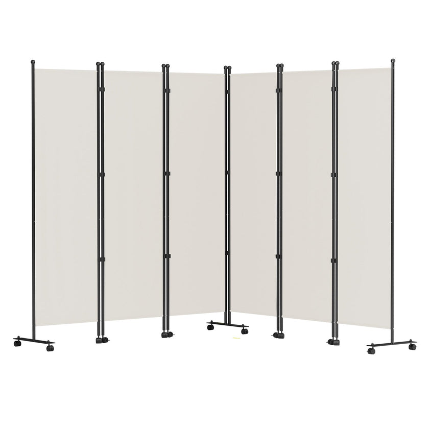 VEVOR 6 Panel Room Divider, 6 FT Tall, Freestanding & Folding Privacy Screen w/ Swivel Casters & Aluminum Alloy Frame, Oxford Bag Included, Room Partition for Office Home, 121