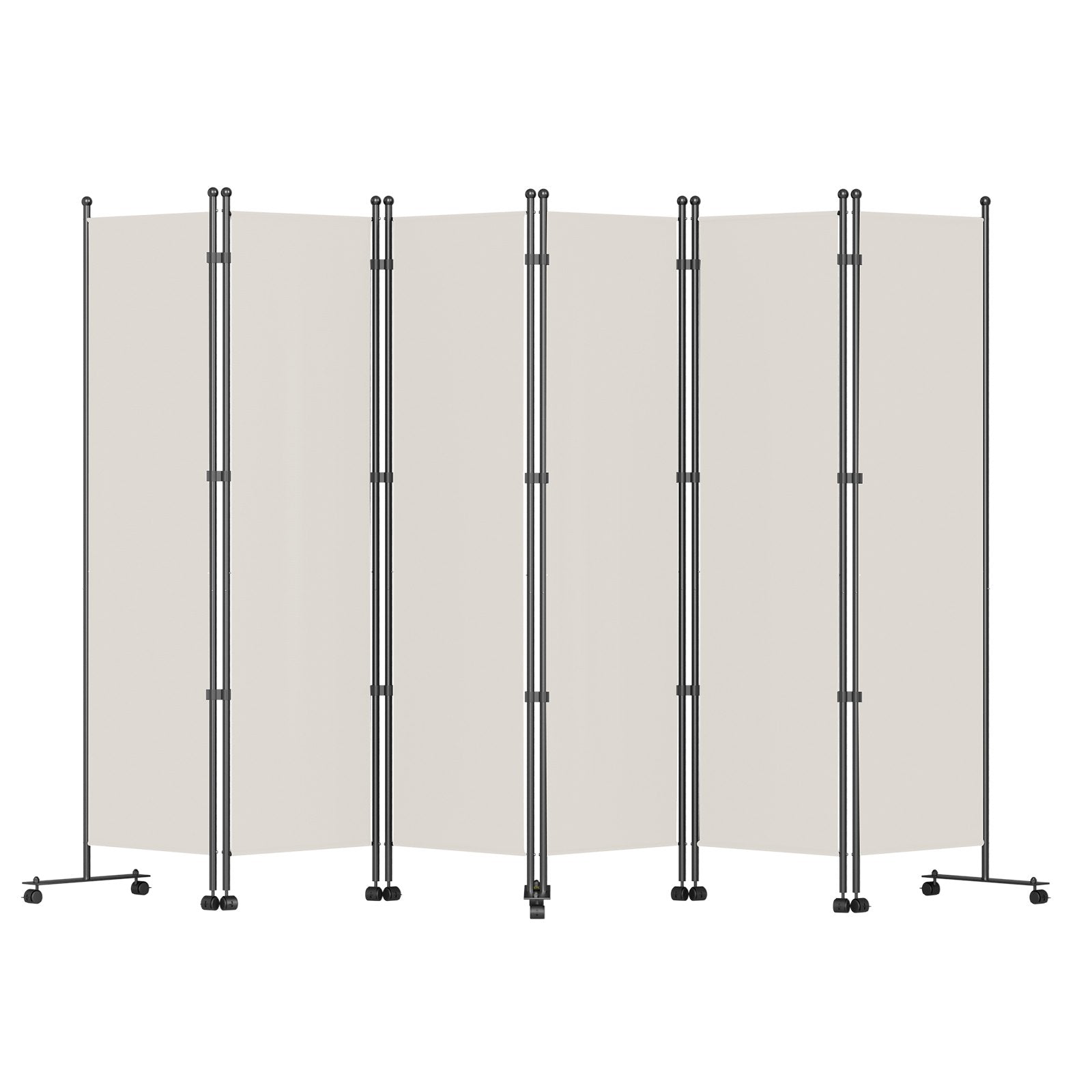 VEVOR 6 Panel Room Divider, 6 FT Tall, Freestanding & Folding Privacy Screen w/ Swivel Casters & Aluminum Alloy Frame, Oxford Bag Included, Room Partition for Office Home, 121