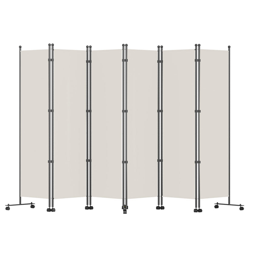 VEVOR 6 Panel Room Divider, 6 FT Tall, Freestanding & Folding Privacy Screen w/ Swivel Casters & Aluminum Alloy Frame, Oxford Bag Included, Room Partition for Office Home, 121