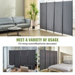 VEVOR Room Divider, 5.6 ft Room Dividers and Folding Privacy Screens (4-panel), Fabric Partition Room Dividers for Office, Bedroom, Dining Room, Study, Freestanding, Grey