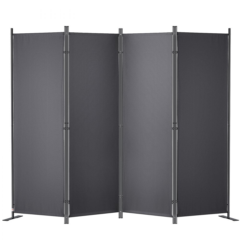 VEVOR Room Divider, 5.6 ft Room Dividers and Folding Privacy Screens (4-panel), Fabric Partition Room Dividers for Office, Bedroom, Dining Room, Study, Freestanding, Grey