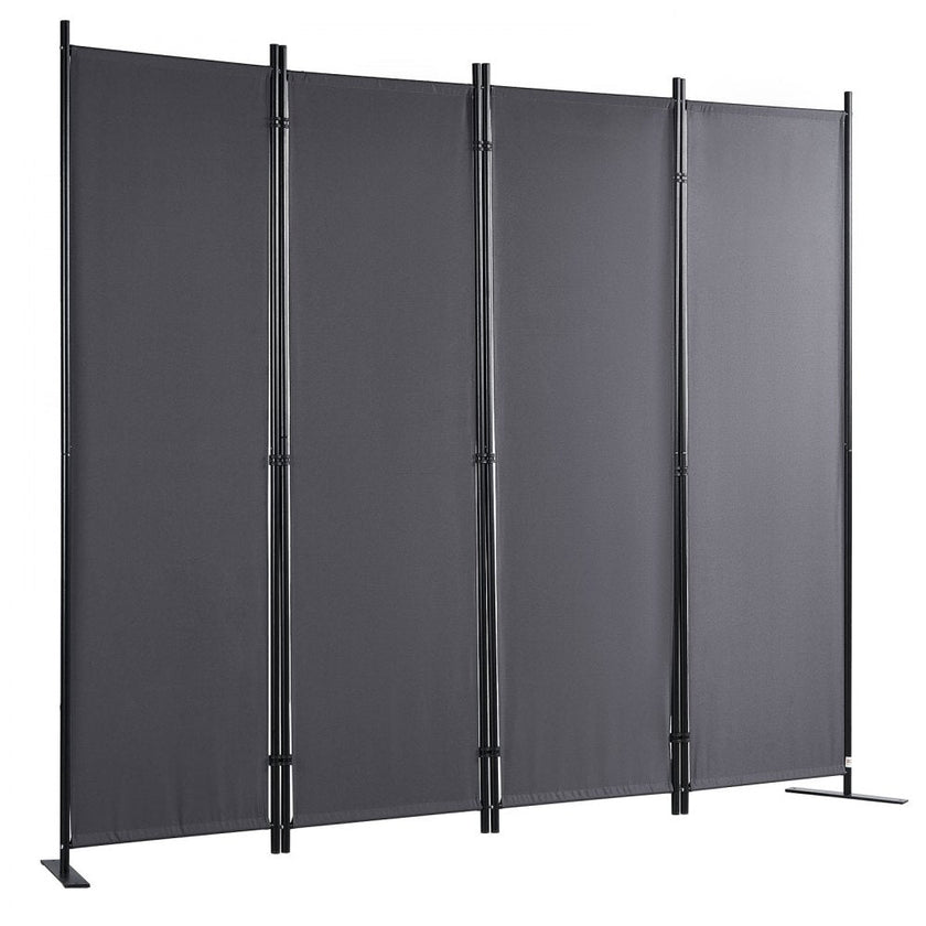 VEVOR Room Divider, 5.6 ft Room Dividers and Folding Privacy Screens (4-panel), Fabric Partition Room Dividers for Office, Bedroom, Dining Room, Study, Freestanding, Grey