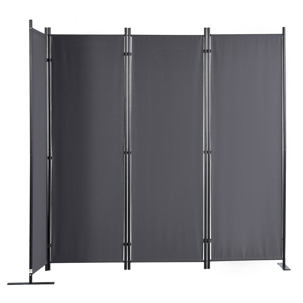 VEVOR Room Divider, 5.6 ft Room Dividers and Folding Privacy Screens (4-panel), Fabric Partition Room Dividers for Office, Bedroom, Dining Room, Study, Freestanding, Grey