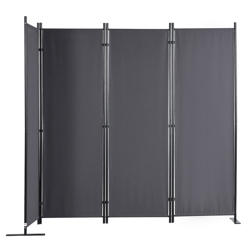 VEVOR Room Divider, 5.6 ft Room Dividers and Folding Privacy Screens (4-panel), Fabric Partition Room Dividers for Office, Bedroom, Dining Room, Study, Freestanding, Grey