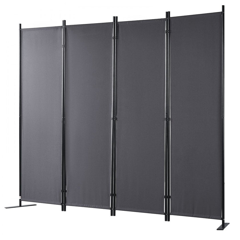 VEVOR Room Divider, 5.6 ft Room Dividers and Folding Privacy Screens (4-panel), Fabric Partition Room Dividers for Office, Bedroom, Dining Room, Study, Freestanding, Grey