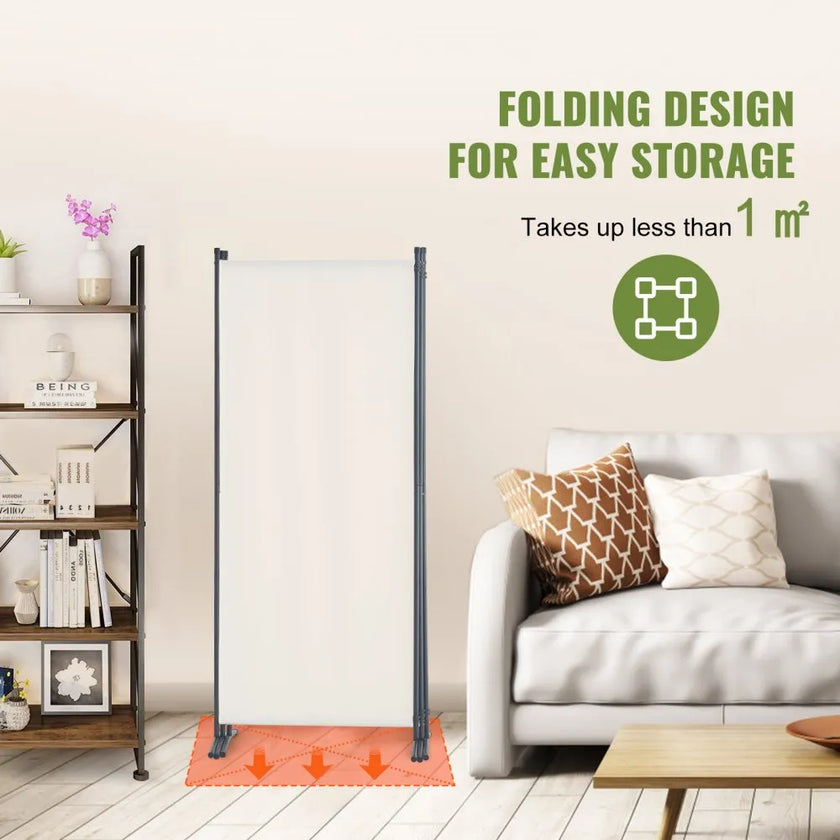 VEVOR Room Divider 3-Panel Folding Privacy Screen Fabric Partition Office White
