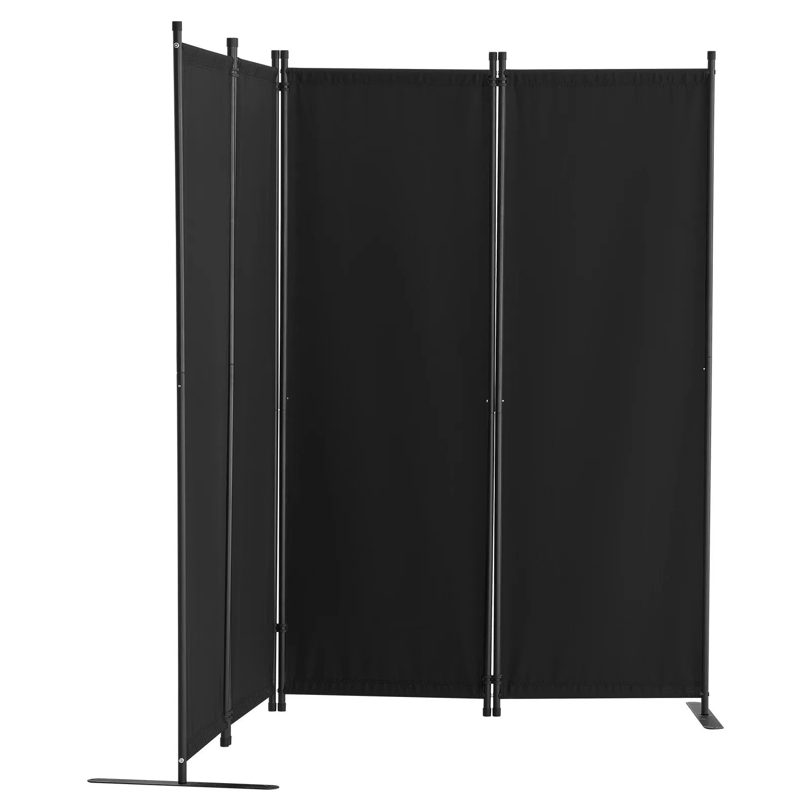 VEVOR Room Divider 4-Panel Folding Privacy Screen Fabric Partition Office Black