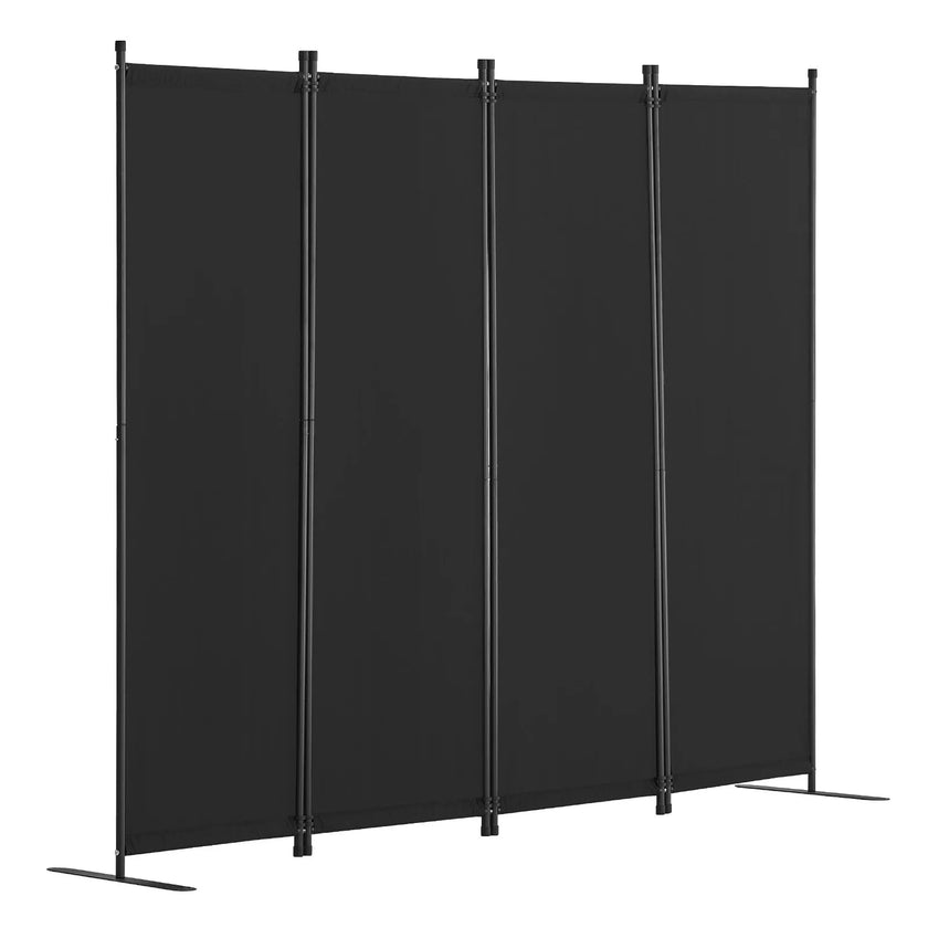 VEVOR Room Divider 4-Panel Folding Privacy Screen Fabric Partition Office Black