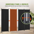 VEVOR Room Divider 4-Panel Folding Privacy Screen Fabric Partition Office Black