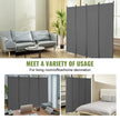 VEVOR Room Divider 4-Panel Folding Privacy Screen Fabric Partition Office Gray