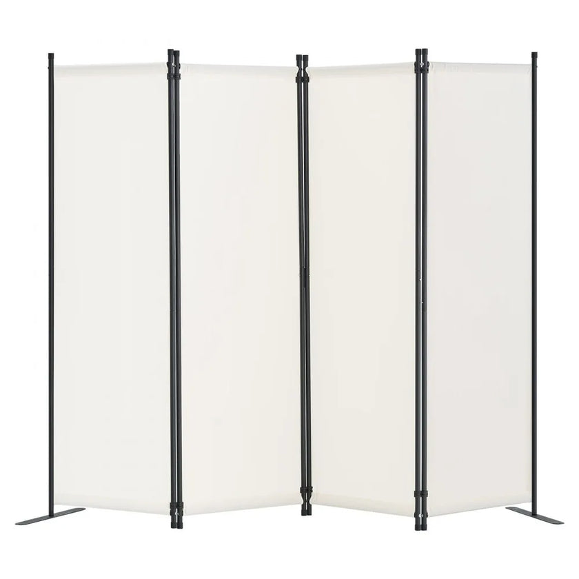 VEVOR Room Divider 4-Panel Folding Privacy Screen Fabric Partition Office White