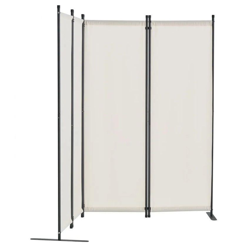 VEVOR Room Divider 4-Panel Folding Privacy Screen Fabric Partition Office White