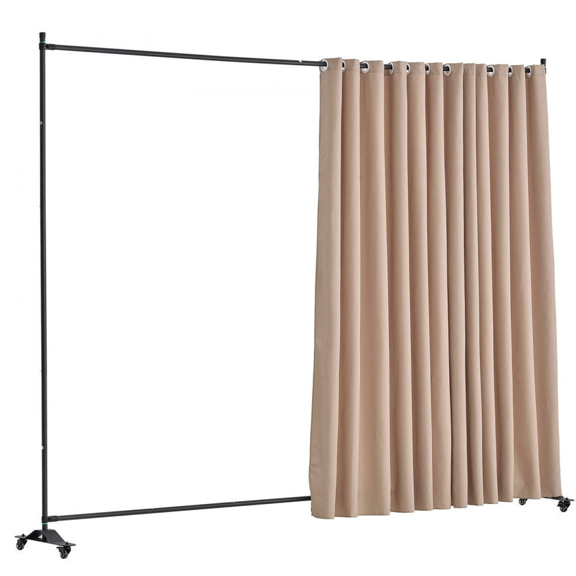 VEVOR Room Divider Portable Panel Room Divider with Wheels Privacy Screen Brown