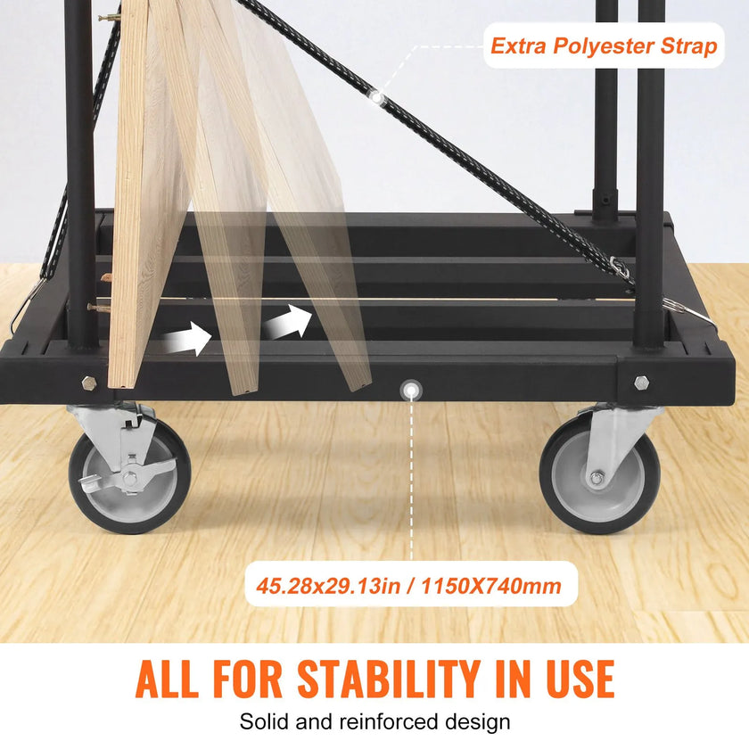 VEVOR Drywall Cart, 1800 LBS Panel Dolly Cart with 45.28