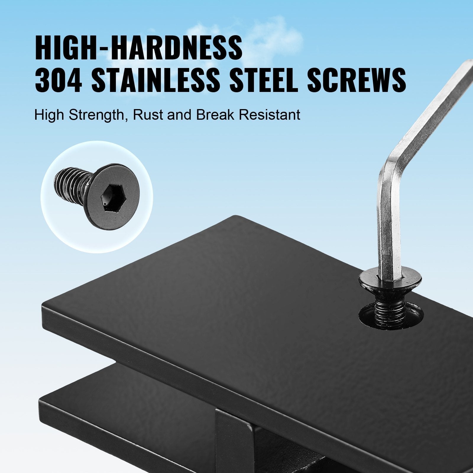 VEVOR Glass Clamp, 4 PCS Rectangle Glass Railing Bracket for 0.31 