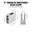 VEVOR Glass Clamp, 4 PCS Square Glass Railing Bracket for 0.31 
