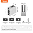 VEVOR Glass Clamp, 4 PCS Square Glass Railing Bracket for 0.31 