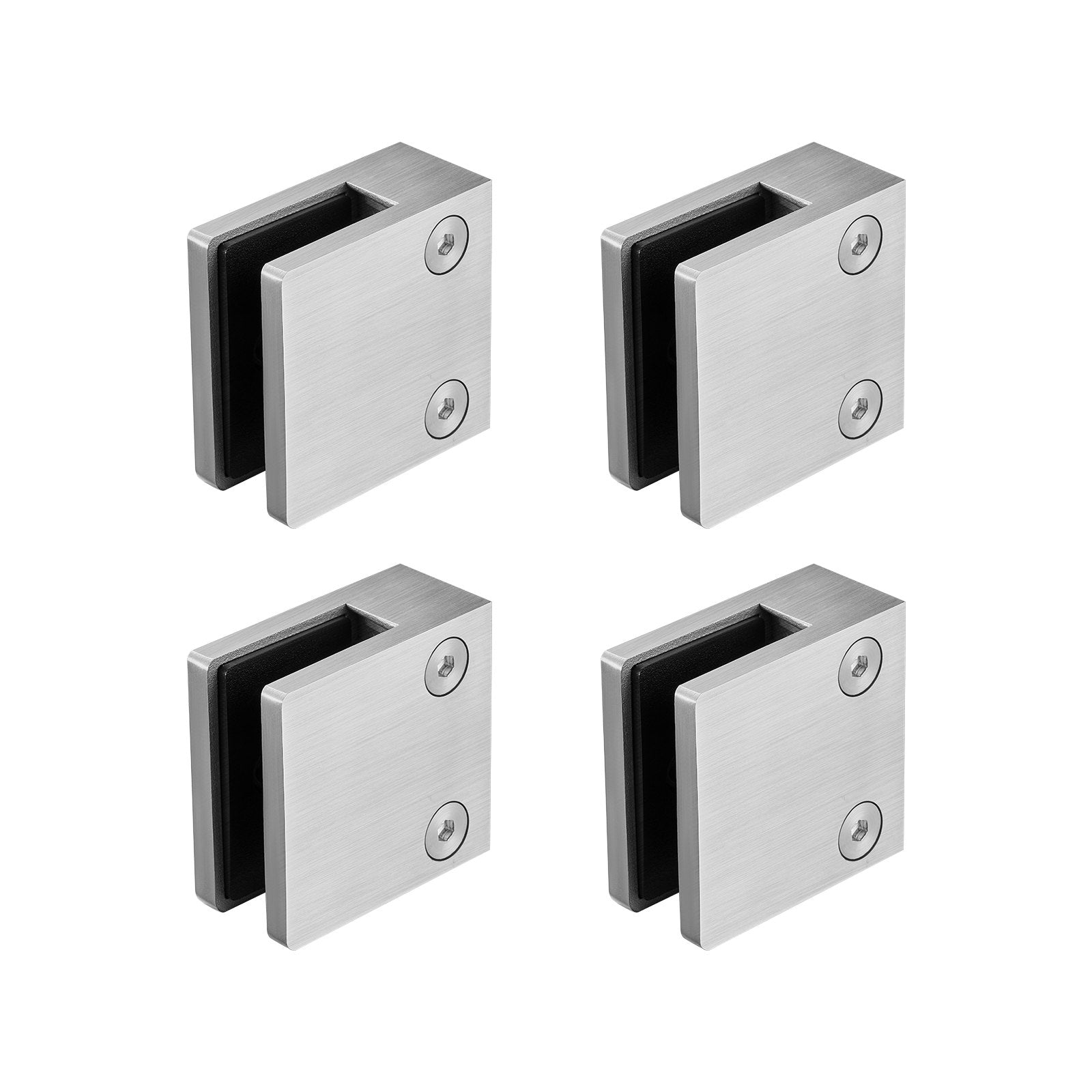 VEVOR Glass Clamp, 4 PCS Square Glass Railing Bracket for 0.31 