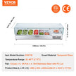 VEVOR Refrigerated Condiment Prep Station, 150 W Countertop Refrigerated Condiment Station, with 4 1/3 Pans & 4 1/6 Pans, 304 Stainless Body and PC Lid, Sandwich Prep Table with Glass Guard, ETL