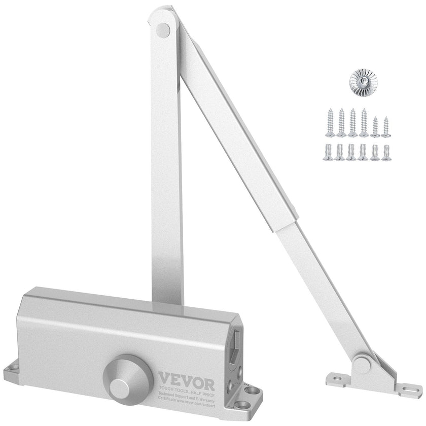 VEVOR 150lbs Commercial Door Closer Heavy Duty Residential Hydraulic Auto Silver