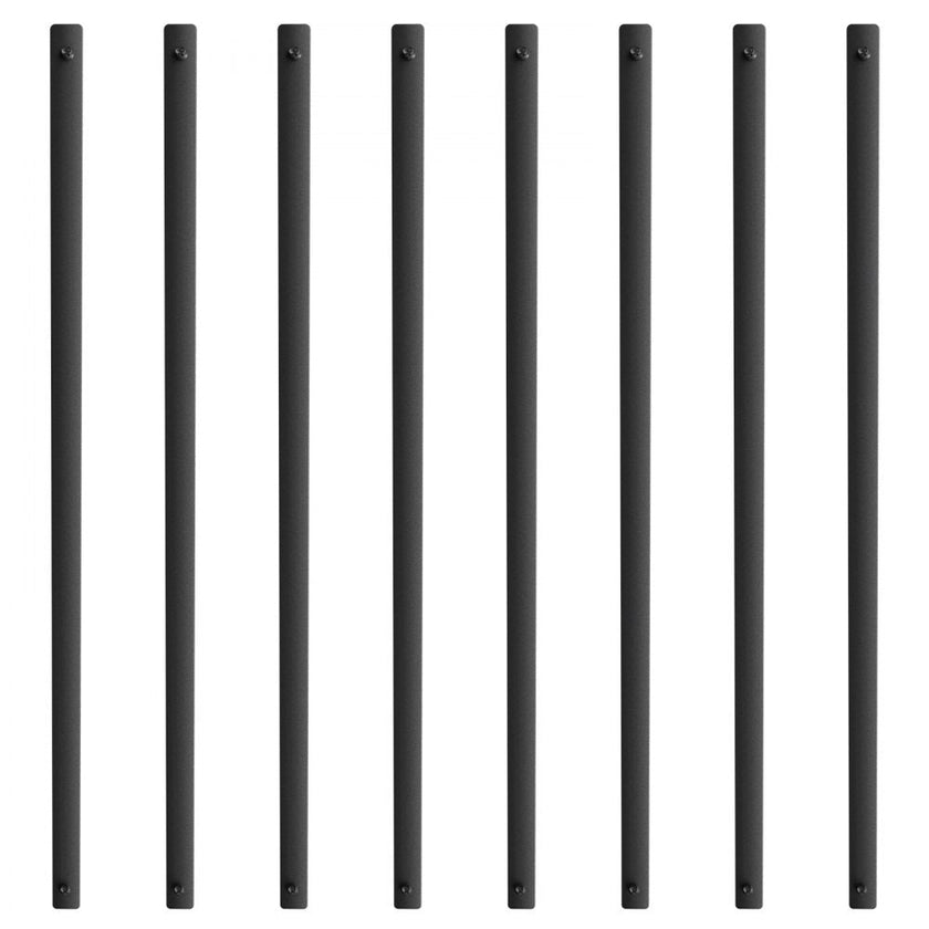 VEVOR Staircase Metal Balusters, 38'' x 1'' Flat Aluminum Alloy Decorative Banister Spindles, 72 Pack Deck Baluster with Screws, Classic Hollow Deck Railing Satin Black Powder Coated for Porch