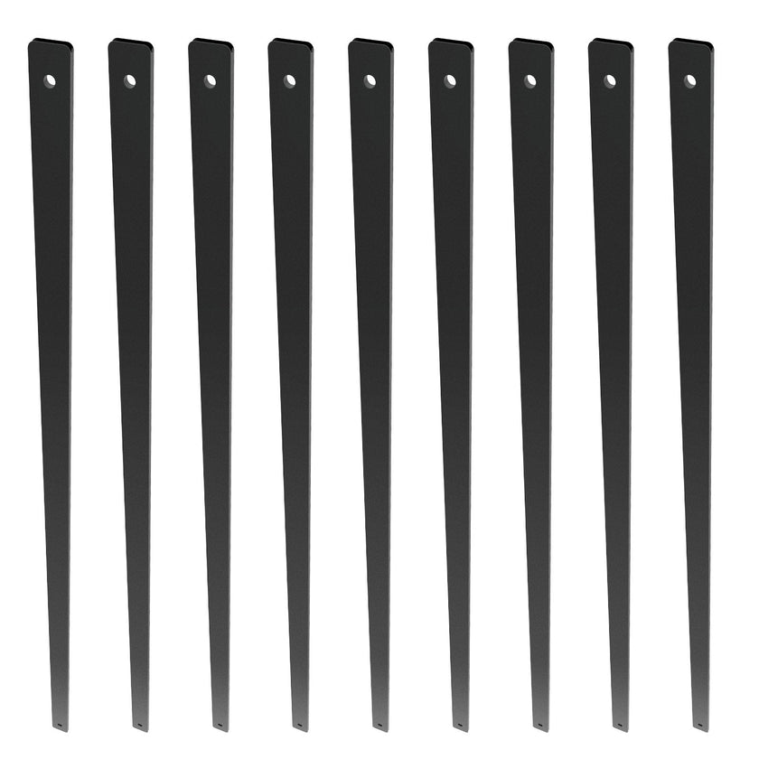 VEVOR Staircase Metal Balusters, 32.28'' x 1'' Flat Aluminum Alloy Decorative Banister Spindles, 51 Pack Deck Baluster with Screws, Classic Hollow Deck Railing Satin Black Powder Coated for Porch