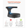 VEVOR Rolling Stool with Back Support, Height Adjustable Swivel Chair, 500 lb Capacity, Ergonomic PU Leather Seat with 360° Rotation for Dental, Salon, Clinic & Office Use, Black