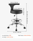 VEVOR Rolling Stool with Back Support, Height Adjustable Swivel Chair, 500 lb Capacity, Ergonomic PU Leather Seat with 360° Rotation for Dental, Salon, Clinic & Office Use, Black