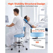 VEVOR Rolling Stool with Back Support – Height Adjustable Swivel Chair, 500 lb Capacity, Blue