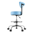 VEVOR Rolling Stool with Back Support – Height Adjustable Swivel Chair, 500 lb Capacity, Blue