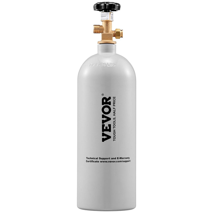 VEVOR 5 Lbs CO2 Tank Aluminum Gas Cylinder, Brand New CO2 Cylinder with Gray Spray Coating, CO2 Air Tank with CGA320 Valve, For Dispensing Draft Soda Beer