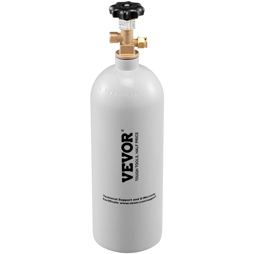 VEVOR 5 Lbs CO2 Tank Aluminum Gas Cylinder, Brand New CO2 Cylinder with Gray Spray Coating, CO2 Air Tank with CGA320 Valve, For Dispensing Draft Soda Beer