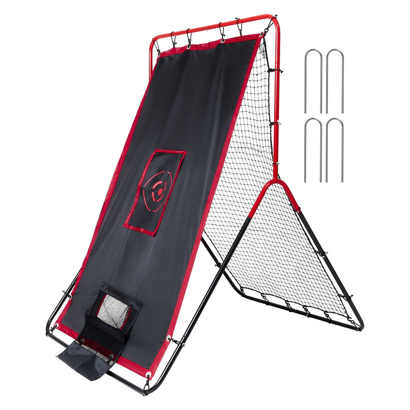 VEVOR Baseball And Softball Rebounder Net 3x4.5 ft 2-in-1 Switch Hitter Pitch