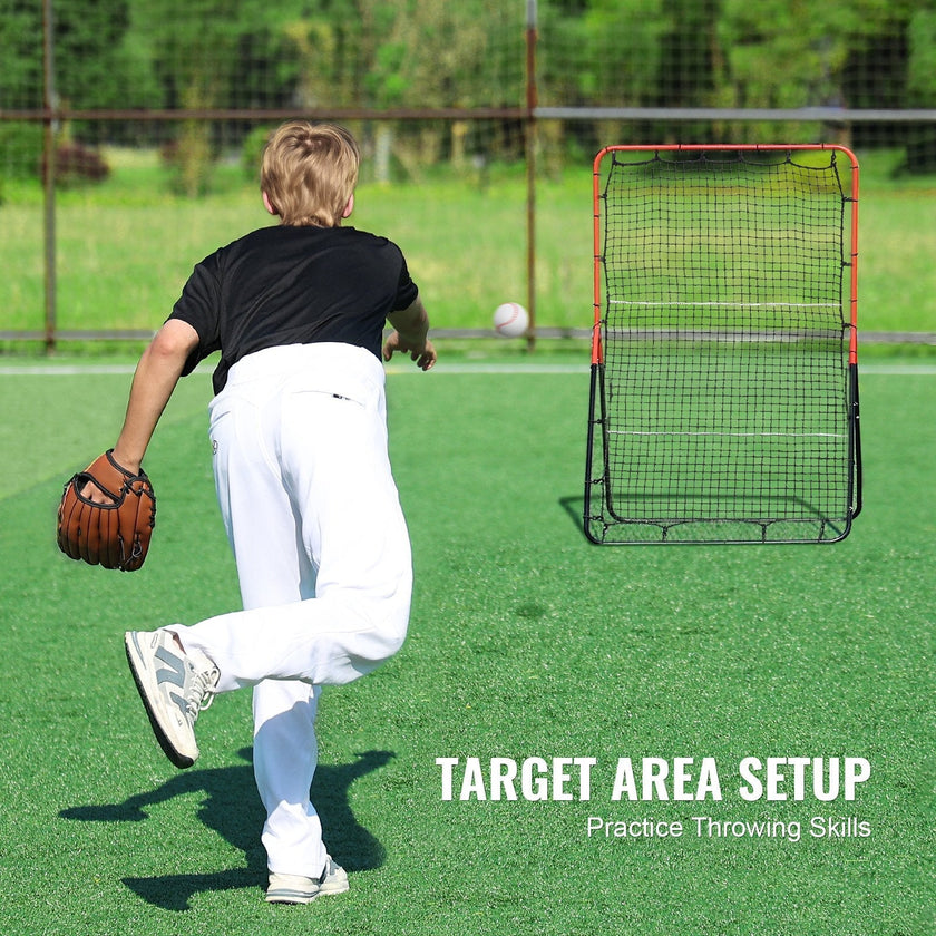 VEVOR Baseball And Softball Rebounder Net 3x4.5 ft PitchBack 3-Way Trainer