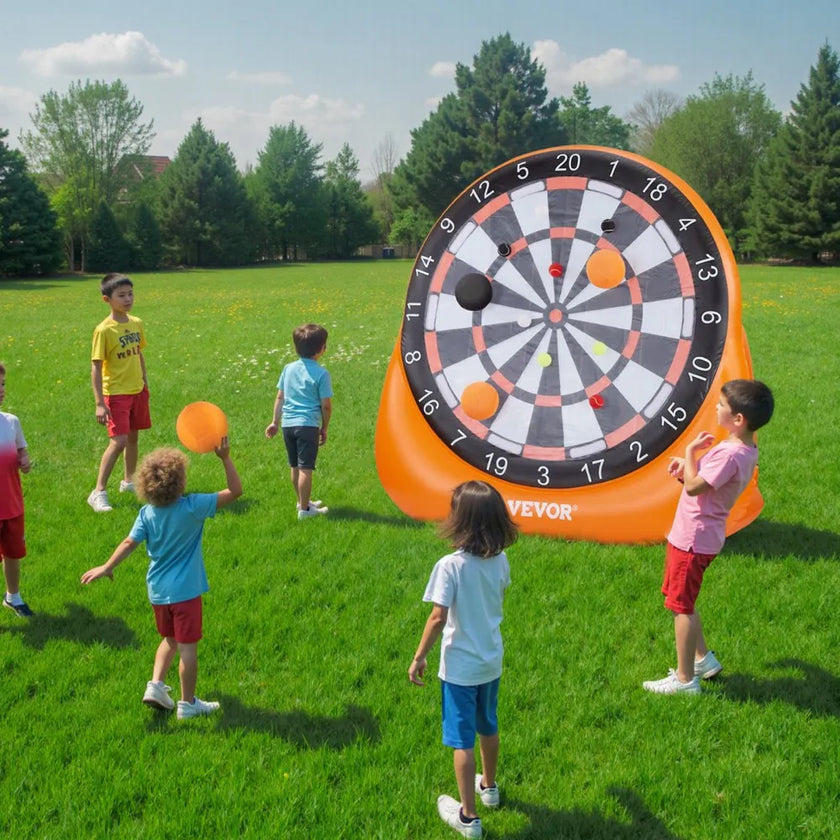VEVOR Inflatable Soccer Dart Board over 6 ft with 4 Kick Balls 12 Tennis Pump
