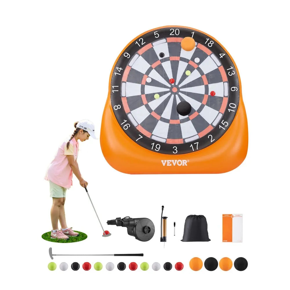 VEVOR Inflatable Soccer Dart Board over 6 ft with 4 Kick Balls 12 Tennis Pump